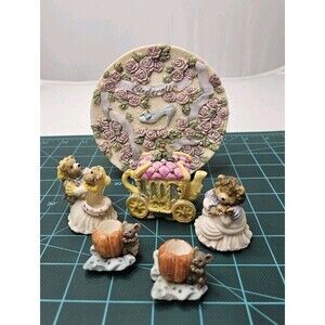 Vintage Cinderella 1996 Popular Imports Mini Resin Tea set
